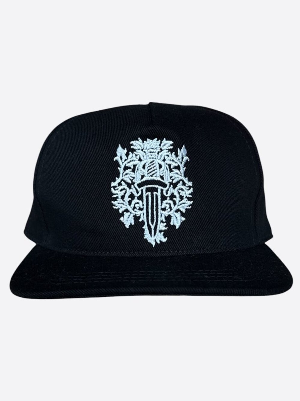 Chrome Hearts Black & White Wine Dagger Logo Hat